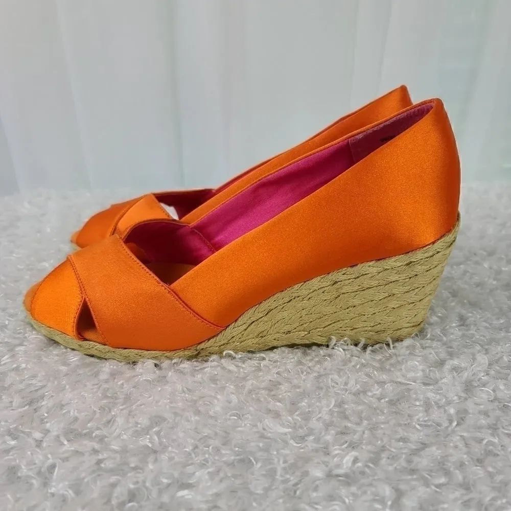 Chaps Wedge Heel Espadrille Orange 7.5